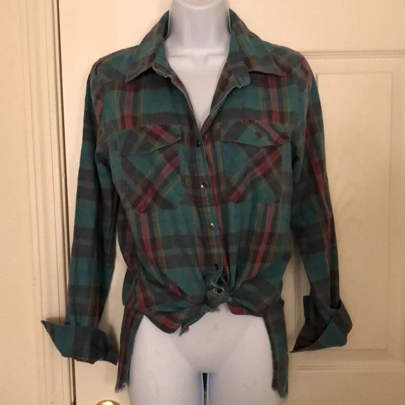 Blue Plaid Button up - Picture 8 of 16
